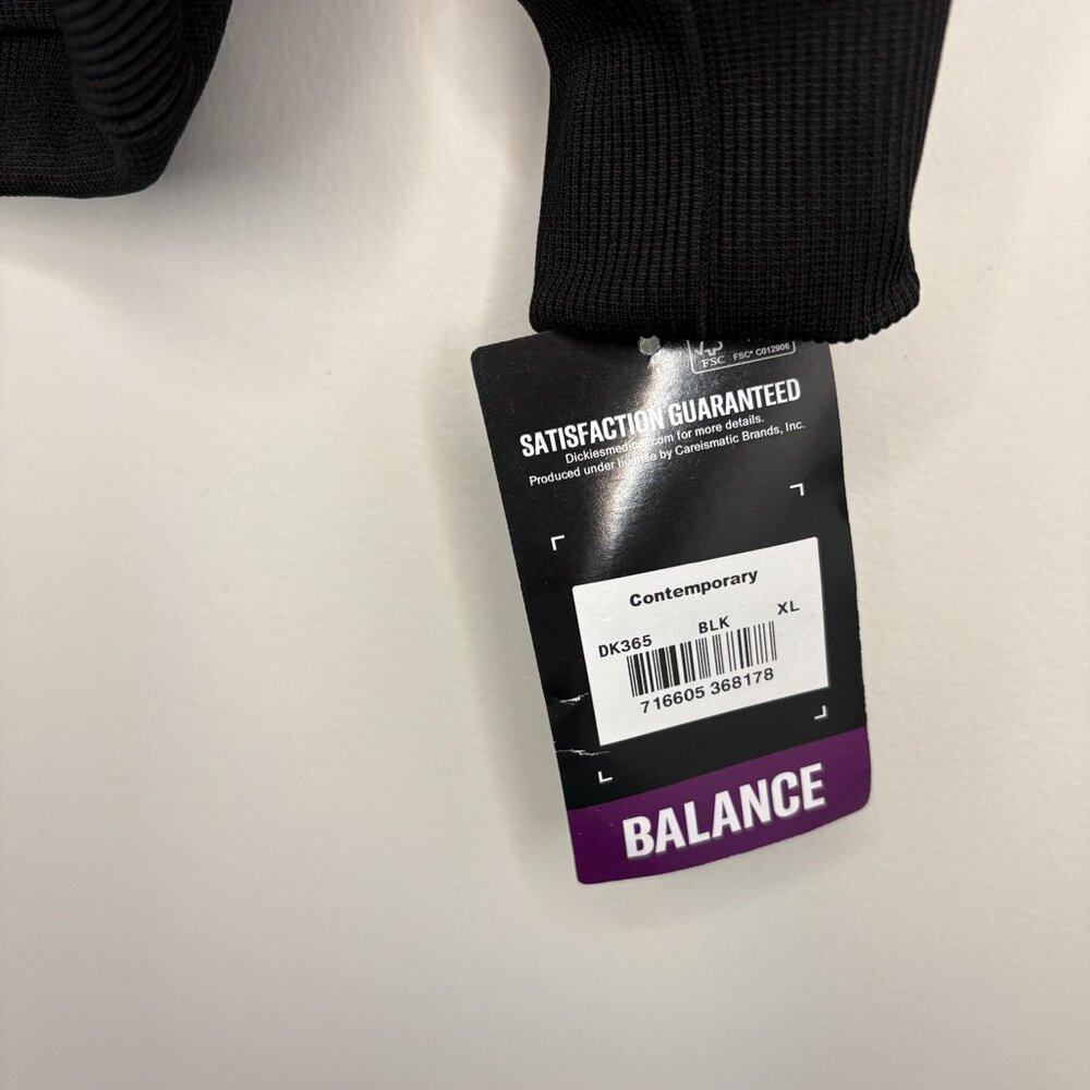 NWT Dickies Balance Zip-Front Medical Jacket Black‎ Size XL - Picture 6 of 7